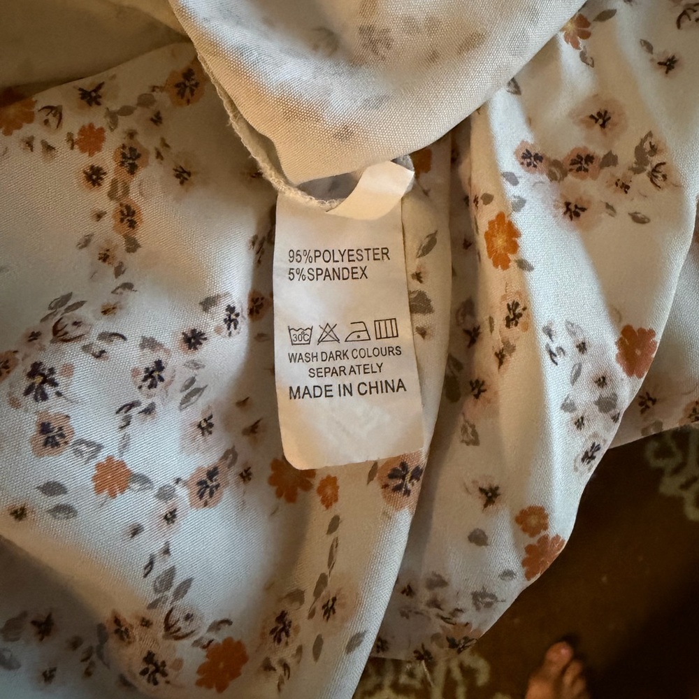Source Unknown Floral Maxi Dress - White and Orange - Picture 3 of 3